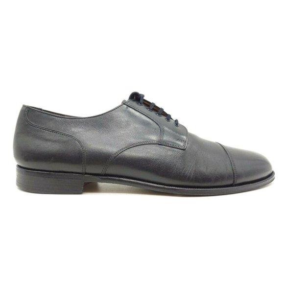 Nordstrom Italian Premier Black Leather Cap Toe Lace Up Oxford Shoes Men\'s 12 D main image 7